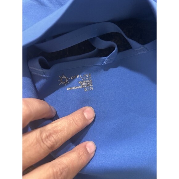 OFFLINE By Aerie Real Me Hold Up Sports Bra XL Most Support Blue Strappy Lined - Picture 2 of 5